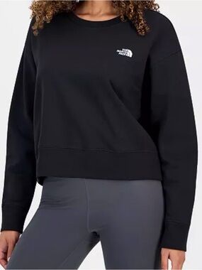 The North Face Women's Black Crewneck Sweatshirt with White Logo